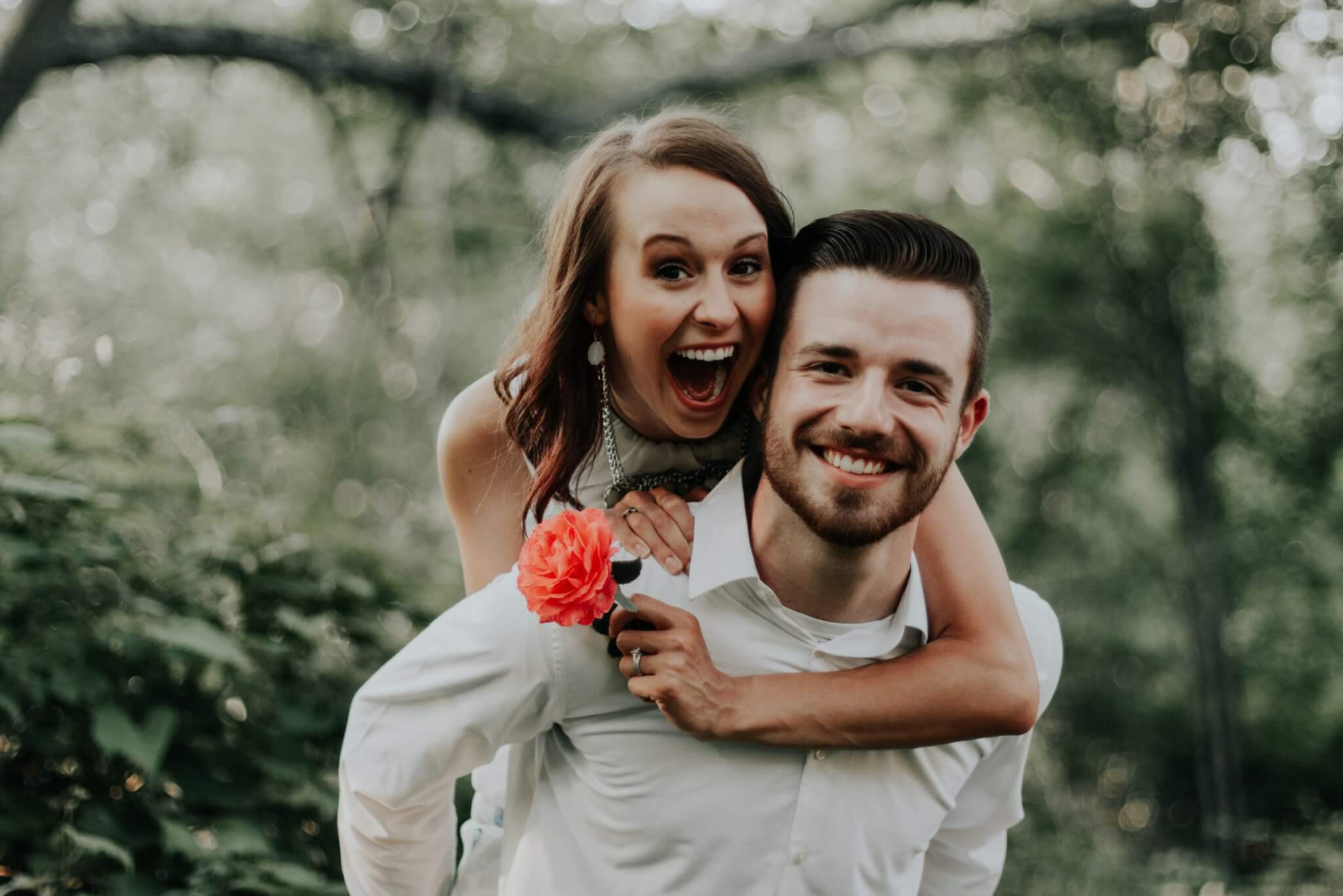 Femme Homme Porté Rose Sourire